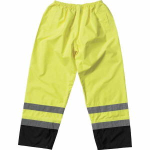 PIP Size L Hi-Viz Yellow Polyester Hi-Visibility Pants 2 Pockets, Elastic Closure, Haz Prot Lvl ANSI 107 Class E 318-1757-YEL/L - 31715139