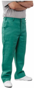 PRO-SAFE Green Cotton Flame Resistant/Retardant Pants 3 Pockets, Zipper Closure, 44" Waist, 32" Inseam HFR511-44X32 - 66550757