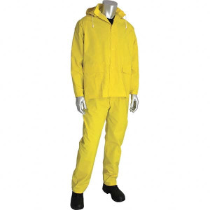 Falcon Size 2XL Yellow Waterproof Three Piece Suit 0.35mm PVC & Polyester, Snap Closure 201-370X2 - 48100531