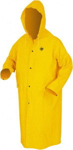 MCR Safety Size 2XL Yellow Rain Jacket 2 Pockets, PVC & Polyester, Detachable Hood, Snap Closure FR200CX2 - 43819580
