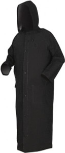 MCR Safety Size XL Black Rider Jacket 2 Pockets, 0.35mm PVC & Polyester, Detachable Hood, Snap Closure, Snap Wrists 267CXL - 84009075
