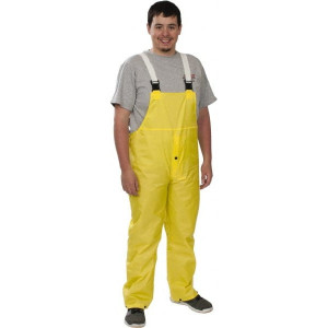MCR Safety Size M Yellow Rain Limited Flammability Overall PU & Nylon, Snap Closure, Double Stitched & Taped Seams, Take Up Snaps at Wrists, Snap Ankles 550BPM - 87524674