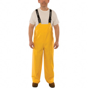 Tingley Size L Yellow Waterproof Bib Overall 0.40mm PVC on Polyester, Plain Front Closure, Therm-O-Rad Sealed Seams, Hook & Loop Ankles, Plain Front Fly O33017.LG - 31660186
