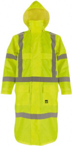 Viking Outerwear Size 3XL Hi-Viz Lime High Visibility Coat 2 Pockets, 55" Chest, 150D Ripstop Polyester with PU Coating, Detachable Hood, Zipper with Hook & Loop Closure, Double Stitched, Taped & Heat Sealed Seams D6323LCG-XXXL - 30956221