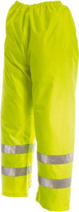 Viking Outerwear Size XL Hi-Viz Lime High Visibility Rain Wind Resistant Pants Polyester with PU Coating, Elastic Closure, Double Stitched, Taped & Heat Sealed Seams, Waist Length Pants D6323WPG-XL - 42331405