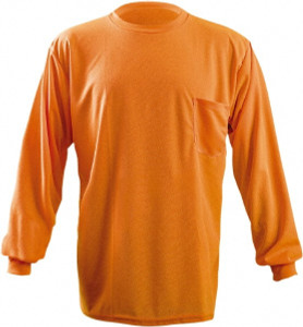 OccuNomix Size 2XL Hi-Viz Yellow High Visibility Long Sleeve T-Shirt 52" Chest, 1 Pocket, Polyester LUX-XLSPB-Y2X - 32459000