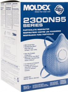 Moldex N95, Size Universal, Particulate Respirator Exhalation Valve, Flame Resistant, Latex Components 2300N95 - 65063075