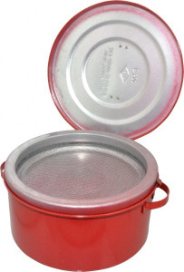 Eagle Manufacturing 2 Quart Capacity, Coated Steel, Red Bench Can 4-1/4 Inch High x 8 Inch Diameter, 2-1/2 Inch Dasher Diameter B602 - 89798128
