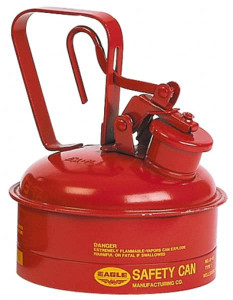 Eagle Manufacturing 2 Qt Galvanized Steel Type I Safety Can 8-3/4" High x 6-3/4" Diam, Red with Yellow UI4S - 89822910