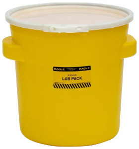 Eagle Manufacturing 20 Gallon Capacity, Plastic Lever Lock, Yellow Lab Pack 5 Gallon Container, Polyethylene, 88 Lb. Capacity, UN 1H2/X40/S Listing 1652 - 82393570
