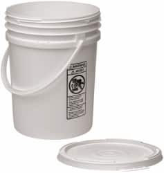 Made in USA 5.5 Gallon Closure Capacity, Screw On Closure, White Drum Pail Polyethylene, UN 12H2/Y24/S LP5SL - 09473869