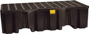 Eagle Manufacturing 66 Gal Sump, 4,000 Lb Capacity, 2 Drum, Polyethylene Spill Deck or Pallet 51" Long x 26-1/4" Wide x 13-3/4" High, Black, Liftable Fork, Vertical, 2 x 2 Drum Configuration 1620BND - 60381126