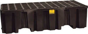 Eagle Manufacturing 66 Gal Sump, 4,000 Lb Capacity, 2 Drum, Polyethylene Spill Deck or Pallet 51" Long x 26-1/4" Wide x 13-3/4" High, Black, Liftable Fork, Drain Included, Vertical, 2 x 2 Drum Configuration 1620B - 60381142