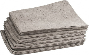Brady Case of (100) 15" x 19" Absorbent Pads, 22 Gal Capacity per Case Gray, Polypropylene GP500 - 08894354