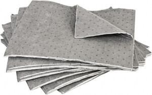 PRO-SAFE 100 Qty 18 " 20 Gal Capacity per Package, Universal Pad 18" Long x 16" Wide, Gray, Cellulose P1CFGPF1618 - 59609909