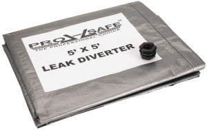 PRO-SAFE Tarp-Shaped Light Duty Roof Leak Diverter 5 ft. Long x 5 ft. Wide x 10 mil Thick, Black 5 X 5 LD - 70848536