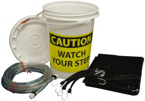 PRO-SAFE Tarp-Shaped Light Duty Roof Leak Diverter Kit 5 ft. Long x 5 ft. Wide x 10 mil Thick, Black 5X5HDBCKTKIT - 78849288