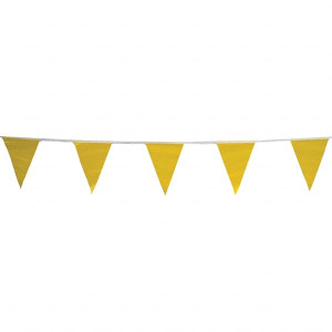 PRO-SAFE Pennants, Color: Yellow, Overall Length (Feet): 60.00, Pennant Length (Inch): 18, Pennant Width (Inch): 12, Material: Vinyl, Tensile Strength (Lb./Inch): 107 03-405-60 - 31549116