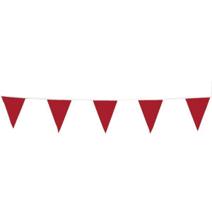 PRO-SAFE Pennants, Color: Red, Overall Length (Feet): 105.00, Pennant Length (Inch): 18, Pennant Width (Inch): 12, Material: Vinyl, Tensile Strength (Lb./Inch): 107 03-400-105 - 31549249