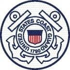AccuformNMC Pack of 25 United States Coast Guard, Hard Hat Labels Round, Red & Blue on White, 0.004" Thick, Indoor or Outdoor, Adhesive Backed, For Accident Prevention HH150R - 37663812