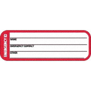 AccuformNMC Pack of 25 Emergency ID - Name  Emergency Contact, Hard Hat Labels Black/Red/White, 0.045" Thick, For Accident Prevention HH171 - 37666112