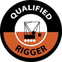 AccuformNMC 25 Qty 1 Pack Qualified Rigger, Hard Hat Label Black & Orange on White, 2" Thick, For Accident Prevention HH117 - 72311749