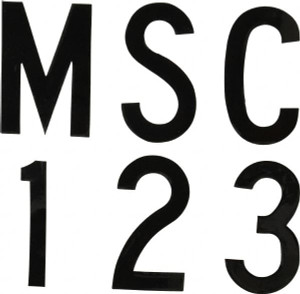 Made in USA Letter Label Legend: Complete Set, English, 2" Wide, Black, Pressure Sensitive Vinyl DBV-2-107-PC - 36933273