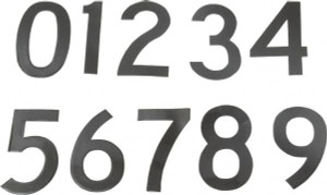 Made in USA Letter Label Legend: Number Set, English, 2" Wide, Black, Pressure Sensitive Vinyl DBV-2-NUM-100 - 36933299