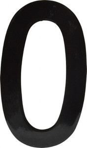 Made in USA Number Label Legend: 0, English, 3" Wide, Black, Pressure Sensitive Vinyl DBV-3-0-10 - 36933661