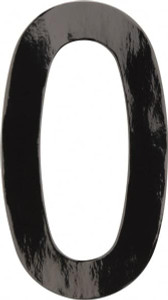 Made in USA Number Label Legend: 0, English, 6" Wide, Black, Pressure Sensitive Vinyl DBV-6-0-10 - 36934867