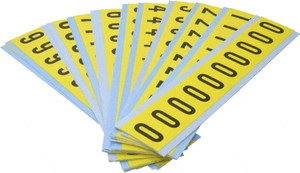 Made in USA Letter Label Legend: Combo Pack (Numbers), English, 1-1/2" Wide, Pressure Sensitive Vinyl Coated Cloth SB4CP-NUM - 36944254