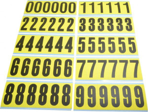 Made in USA Letter Label Legend: Combo Pack (Numbers), English, 1-1/2 x 3-1/2", Pressure Sensitive Vinyl Coated Cloth SB6CP-NUM - 36945012