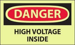 AccuformNMC 5 Qty 1 Pack Accident Prevention Label, Header: DANGER Legend: Danger - High Voltage Inside, English, 5 x 3", Red, Black, Yellow, Pressure Sensitive Vinyl GD290AP - 05198858