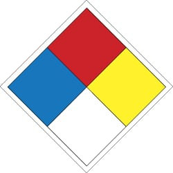 AccuformNMC Hazardous Materials Label Legend: Hazard Material System, Graphic: NFPA Classification Label, English, 4 x 4", Blue, Red, Yellow, Black, White, Pressure Sensitive Vinyl HMS44ALV - 72319098