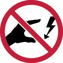 AccuformNMC 10 Qty 1 Pack ISO Label Graphic: Do Not Touch Electrical Hazard, 2 x 2", Black, Red, White, Pressure Sensitive Vinyl ISO224AP - 72319379