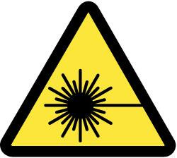 AccuformNMC 10 Qty 1 Pack ISO Label Graphic: Laser Hazard, 2 x 2", Black, Yellow, Pressure Sensitive Vinyl ISO268AP - 72319809