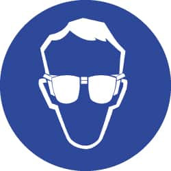 AccuformNMC 5 Qty 1 Pack ISO Label Graphic: Wear Eye Protection, 4 x 4", White, Blue, Pressure Sensitive Vinyl ISO401AP - 72319825