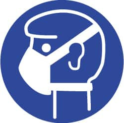 AccuformNMC 5 Qty 1 Pack ISO Label Graphic: Wear Mask, 4 x 4", White, Blue, Pressure Sensitive Vinyl ISO408AP - 72319890