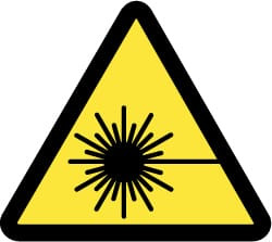 AccuformNMC 5 Qty 1 Pack ISO Label Graphic: Laser Hazard, 4 x 4", Black, Yellow, Pressure Sensitive Vinyl ISO468AP - 72320484