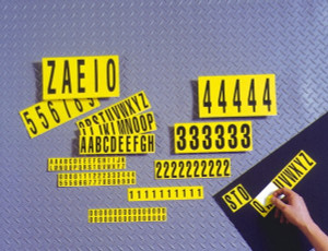 AccuformNMC Letter Label Legend: GHIJKL, English, 9 x 3-1/2", Pressure Sensitive Vinyl LPS13L - 74735390