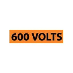 AccuformNMC 25 Qty 1 Pack Electrical Markers Label Legend: 600 Volts, English, 9 x 2-1/4", Black, Orange, Pressure Sensitive Vinyl JL2011O - 74758160