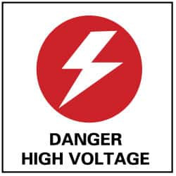 AccuformNMC 5 Qty 1 Pack Accident Prevention Label Legend: Danger - High Voltage, Graphic: Arc Flash, English, 4 x 4", Black, Red, White, Pressure Sensitive Vinyl S11AP - 75355800