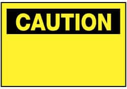 AccuformNMC 5 Qty 1 Pack Accident Prevention Label, Header: CAUTION Legend: Caution - Blank No Legend, English, 5 x 3", Black, Yellow, Pressure Sensitive Vinyl C1AP - 75391771