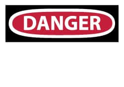 AccuformNMC 5 Qty 1 Pack Accident Prevention Label, Header: DANGER Legend: DANGER, English, 5 x 3", Red, Black, White, Pressure Sensitive Vinyl D1AP - 76492875