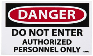 AccuformNMC 5 Qty 1 Pack Security & Admittance Label, Header: DANGER Legend: Danger - Do Not Enter - Authorized Personnel Only, English, 5 x 3", Red, Black, White, Pressure Sensitive Vinyl D200AP - 87526307