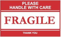 AccuformNMC Please Handle with Care - Fragile - Thank You Shipping Label 2-1/2" High x 4" Wide LR05AL - 08515793