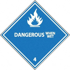 AccuformNMC 25 Qty 1 Pack Dangerous When Wet DOT Shipping Label 4" High x 4" Wide DL22AP - 63375661