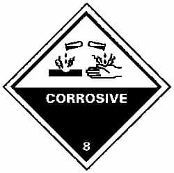 AccuformNMC Corrosive DOT Shipping Label 4" High x 4" Wide DL12AL - 63375893