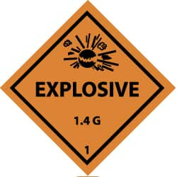 AccuformNMC Explosive 1.4G Shipping Label 4" High x 4" Wide DL172AL - 72318769