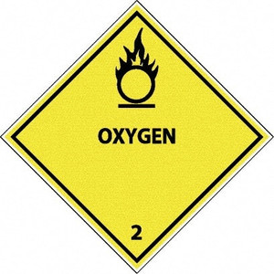 AccuformNMC 25 Qty 1 Pack Oxygen DOT Shipping Label 4" High x 4" Wide DL7AP - 74727744